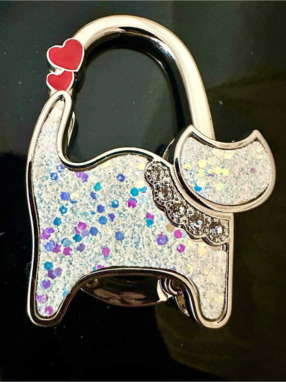 Handbag Hanger - Purse Holder Sparkling Cat Bag‎ Hook & Bag Protector White New